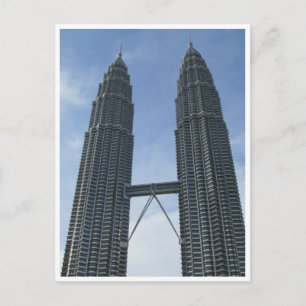 kl petronas twin towers postcard
