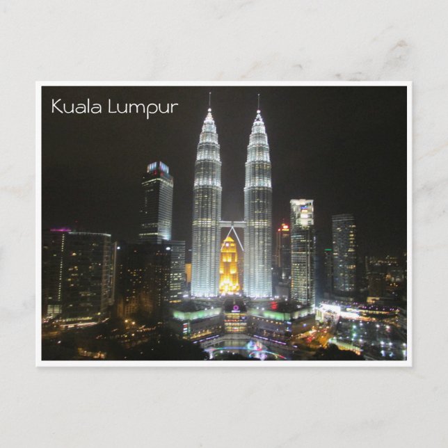 kl towers night postcard (Front)