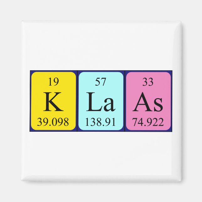 Klaas periodic table name magnet (Front)