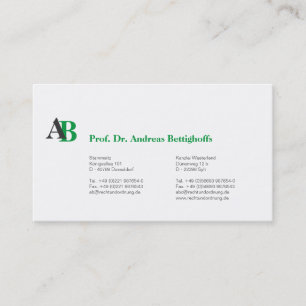 Klar mit Initial Business Card