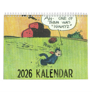 Klassic Kartoon Kat 2026 Calendar