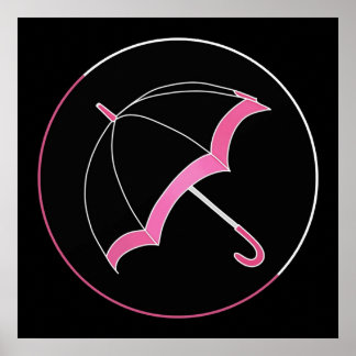 Klaus Hargreeves Pink Umbrella  Black Poster