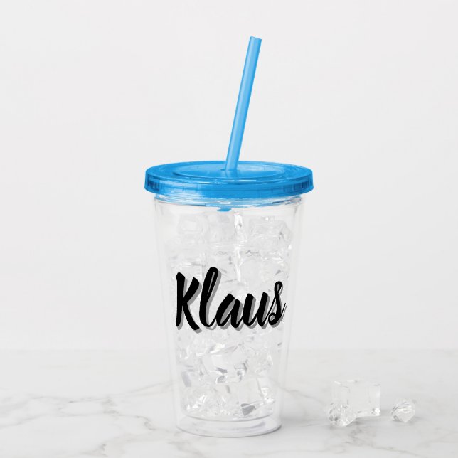 Klaus Mens Name, Acrylic Tumbler (Back Ice)