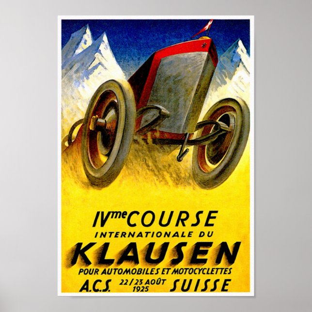Klausen Race ~ Vintage Automobile Ad Poster (Front)