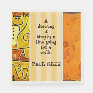 Klee - Abstract artwork and quotation, Napkin