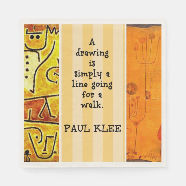 Klee - Abstract artwork and quotation, Napkin (Front)