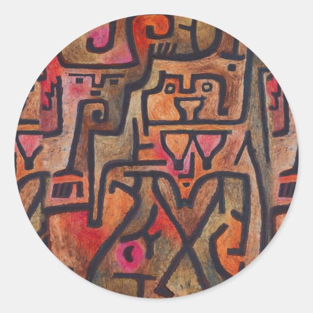 Klee Abstract Forest Expressionist Modern Art Classic Round Sticker (Front)