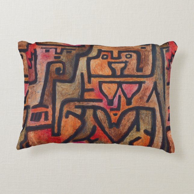 Klee Abstract Forest Expressionist Modern Art Decorative Cushion (Back)