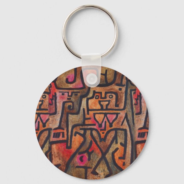 Klee Abstract Forest Expressionist Modern Art Key Ring (Front)
