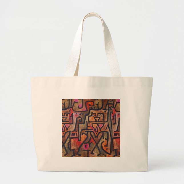 Klee Abstract Forest Expressionist Modern Art Large Tote Bag (Front)