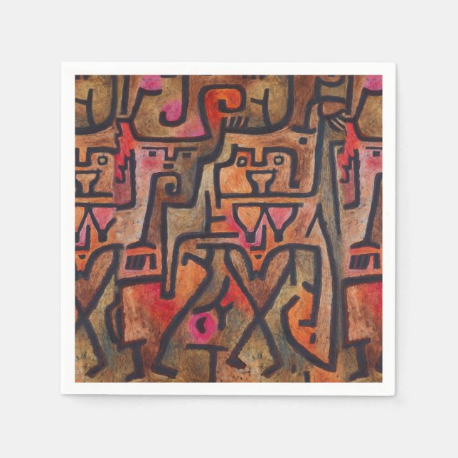 Klee Abstract Forest Expressionist Modern Art Napkin (Front)