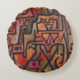 Klee Abstract Forest Expressionist Modern Art Round Cushion