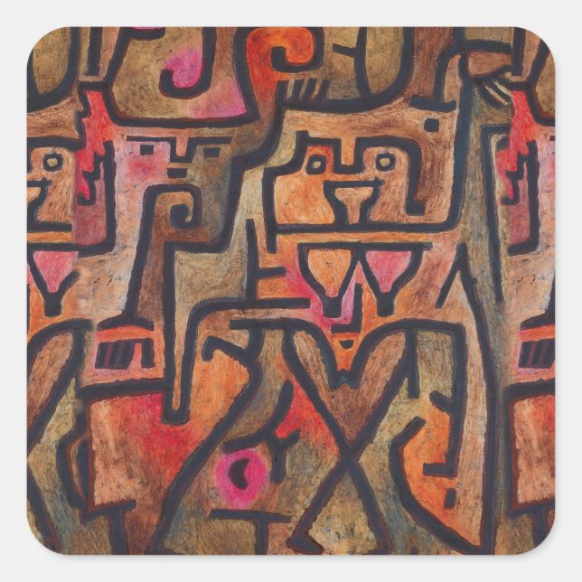 Klee Abstract Forest Expressionist Modern Art Square Sticker (Front)
