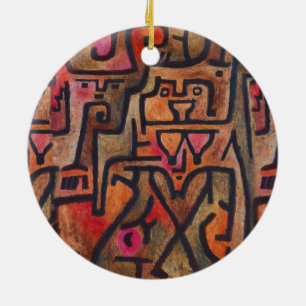 Klee Abstract Red Abstract Expressionist Nature Ceramic Ornament