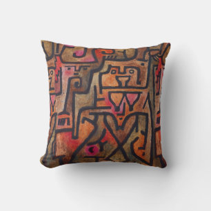 Klee Abstract Red Abstract Expressionist Nature  Cushion