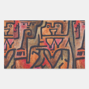 Klee Abstract Red Abstract Expressionist Nature  Rectangular Sticker