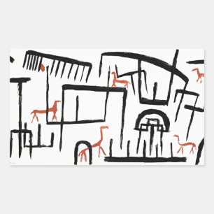 Klee - Animals in an Enclosure  Rectangular Sticker