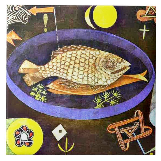 Klee - Around the Fish,  Ceramic Tile (Front)