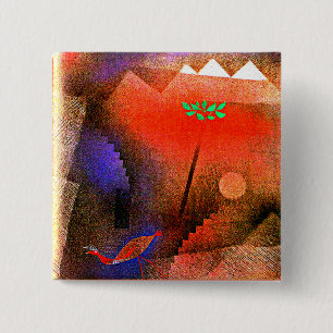 Klee - Bird Wandering Off 15 Cm Square Badge
