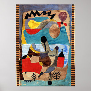 Klee - Castle landscape with black lightning Poster