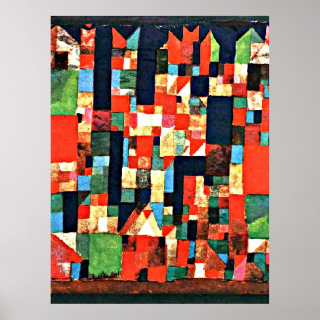 Klee - City Picture with red and green Poster (Front)