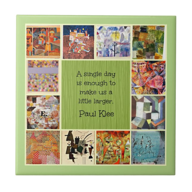 Klee - Colourful Collage Ceramic Tile (Front)
