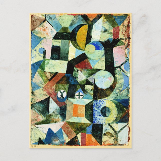 Klee - Composition with the Yellow Half Moon Holiday Postcard (Front)