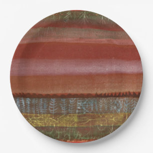 Klee - Flat Landscape, abstract art Paper Plate
