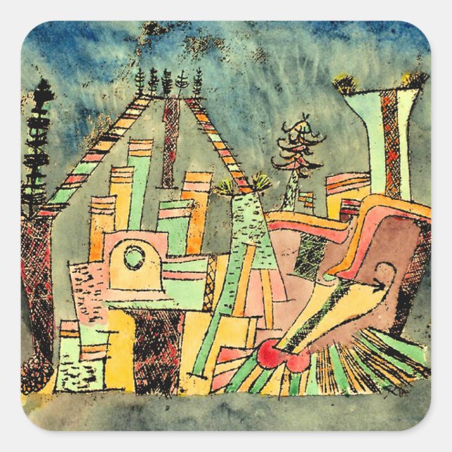 Klee - Garden on Debris Square Sticker (Front)