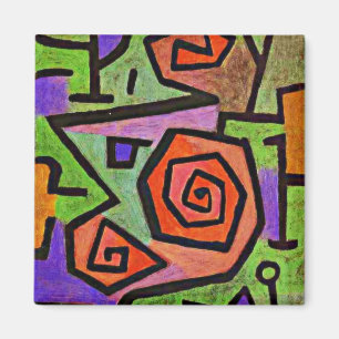 Klee - Heroic Roses, famous artwork, Magnet