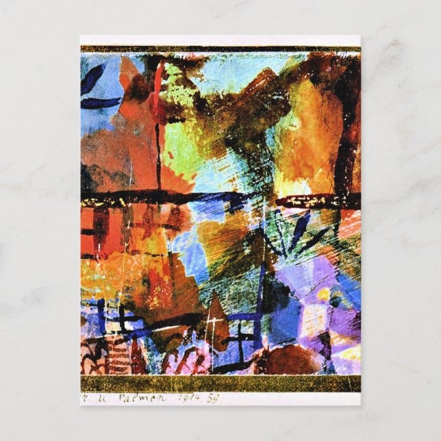 Klee - Houses and Palm Trees Postcard (Front)