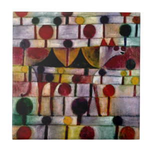 Klee - Kamel in Rhythmischer Baumlandschaft Klein Ceramic Tile