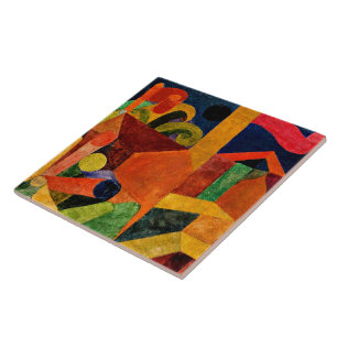 Klee - Landscape with Flags Ceramic Tile