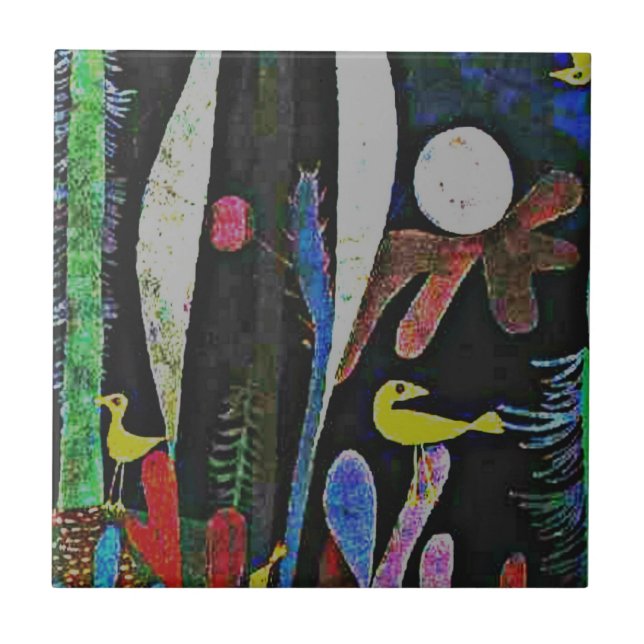 Klee - Landscape with Yellow Birds Ceramic Tile (Front)
