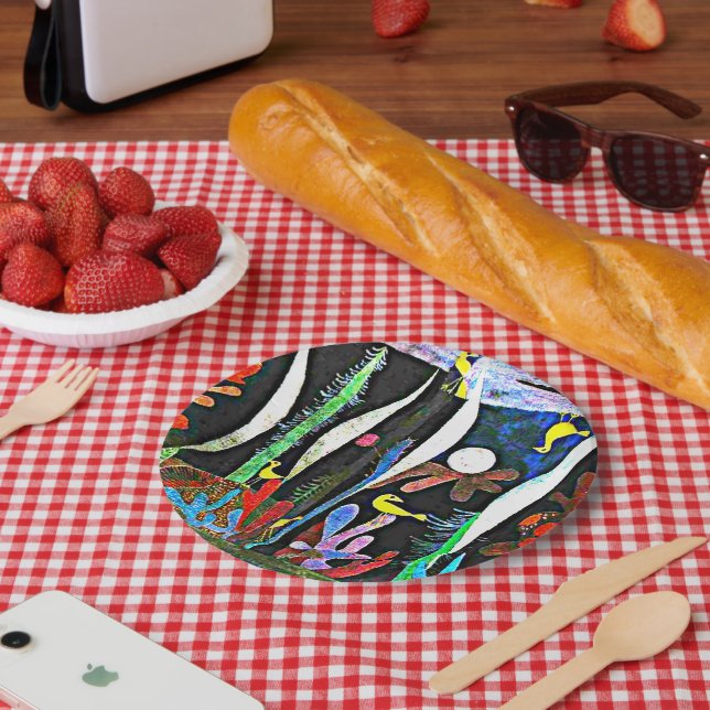 Klee - Landscape with Yellow Birds Paper Plate (Picnic)