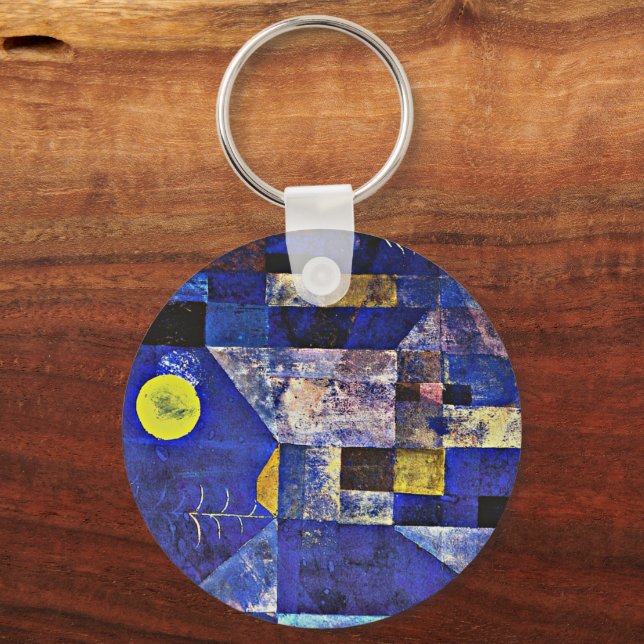 Klee - Moonlight, famous painting Key Ring (Back)