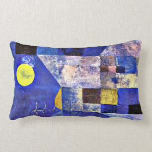 Klee- Moonlight, Paul Klee painting Lumbar Cushion