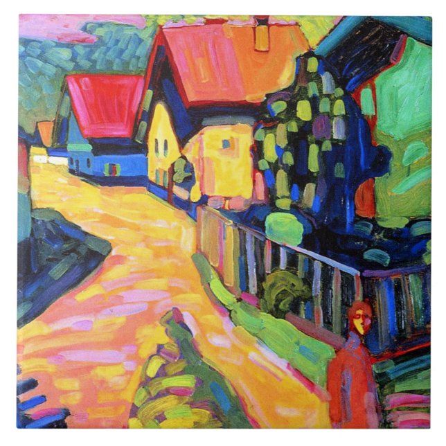 Klee - Murnau Street with Women, Ceramic Tile (Front)