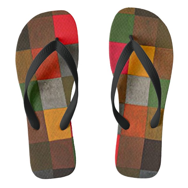 Klee - New Harmony, colourful geometric design Thongs (Footbed)