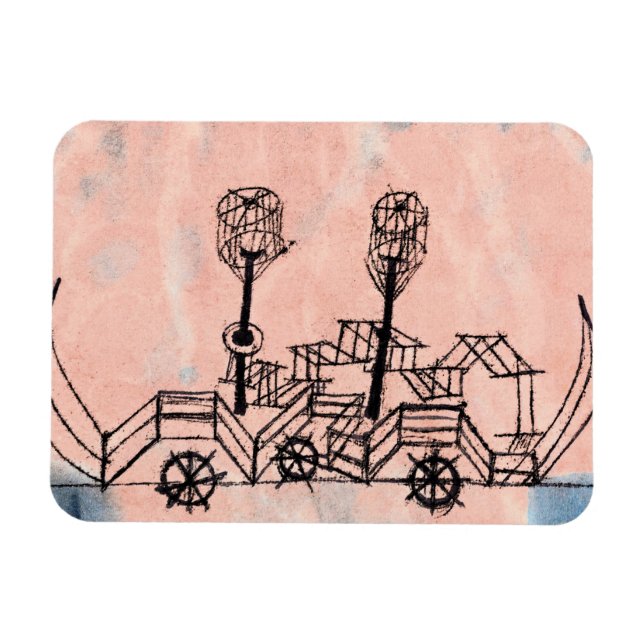 Klee - Old Steamboat, abstract art Magnet (Horizontal)