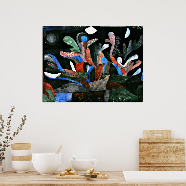 Klee - Picture of a Garden in Dark Colours Poster (Kitchen)