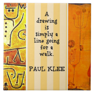Klee - Quotation and Paintings Ceramic Tile