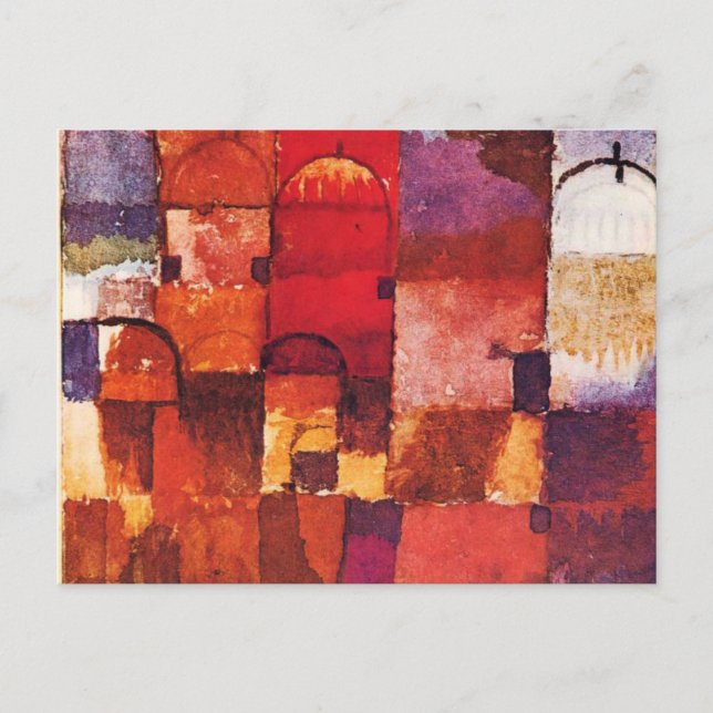 Klee - Red and White Cupolas Postcard (Front)