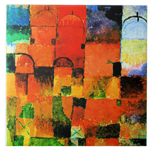 Klee - Red and White Domes Ceramic Tile