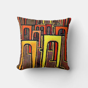 Klee - Revolution of the Viaduct-1937 Cushion