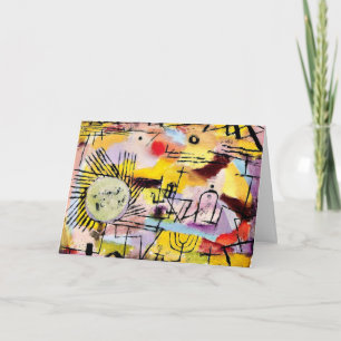 Klee - Rising Sun, famous painting, Card