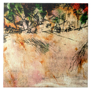 Klee - Road Junction (charcoal drawing) Ceramic Tile