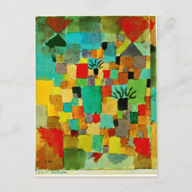 Klee - Southern Tunisian Gardens-1919 Postcard (Front)