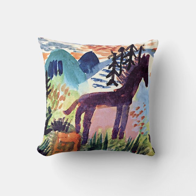 Klee - The Horse, famous painting Cushion (Front)