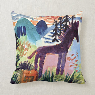 Klee - The Horse, famous painting Cushion